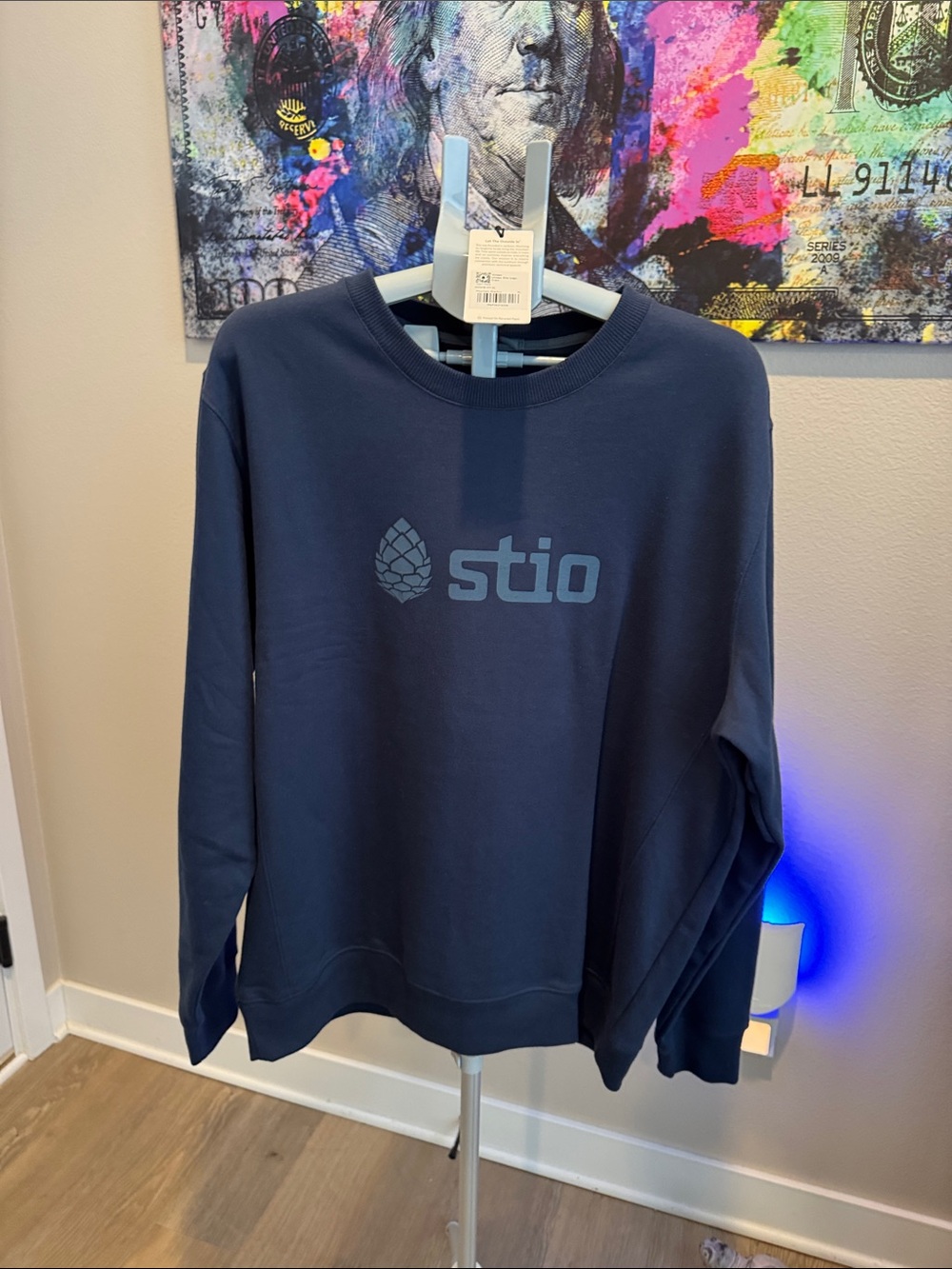 Stio Navy Blue Logo Crew Sweatshirt